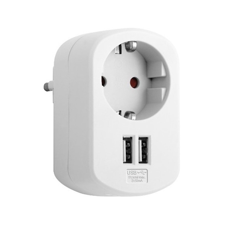 CLAVIJA  COMBI  1  TOMA  +  2  USB