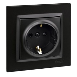 ENCHUFE  SCHUKO  NEGRO  SIMON