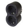 ADAPTADOR  ESTÁNDAR  2X2P+T  FRONTAL  NEGRO