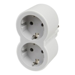 ADAPTADOR  ESTÁNDAR  2X2P+T  FRONTAL  BCO/GRIS
