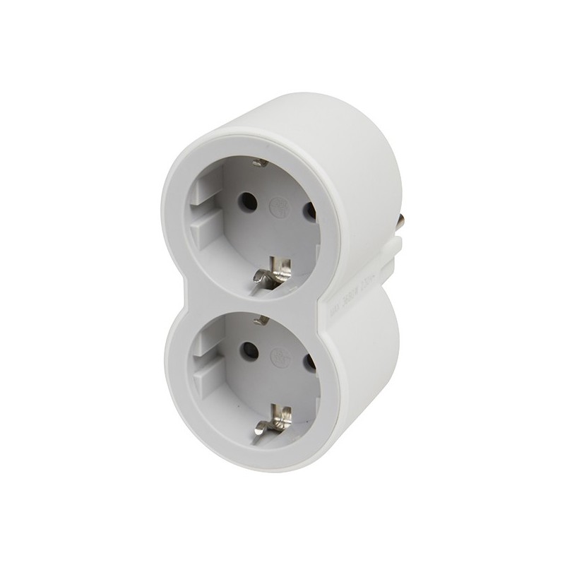 ADAPTADOR  ESTÁNDAR  2X2P+T  FRONTAL  BCO/GRIS