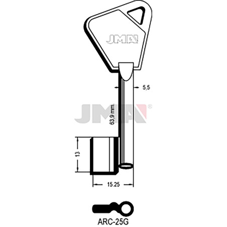 LLAVE EN BRUTO GORJA LATON