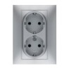 BASE  ENCHUFE  EMPOTRAR  DOBLE  TT  ALUMINIO