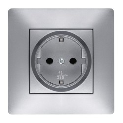 BASE  ENCHUFE  EMPOTRAR  ALUMINIO