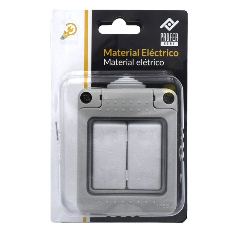 CONMUTADOR  DOBLE  SUPERFICIE  ESTANCO  IP55