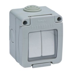 DOBLE  CONMUTADOR  SUPERFICIE  ESTANCO  IP55