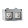 Toma  de  corriente  doble  estanco  ip55