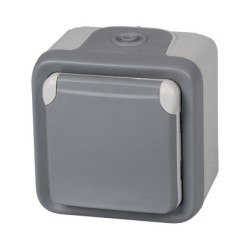 BASE  ENCHUFE  C/TT  SUPERFICIE  IP55  GRIS