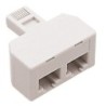 ADAPTADOR  TELEFONIA  2  CONEXIONES  MARFIL
