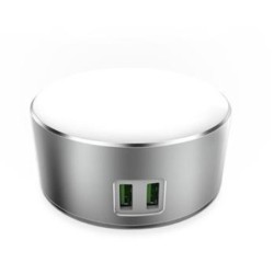CARGADOR  2  USB  2.4A  CON  LUZ  NOCTURNA