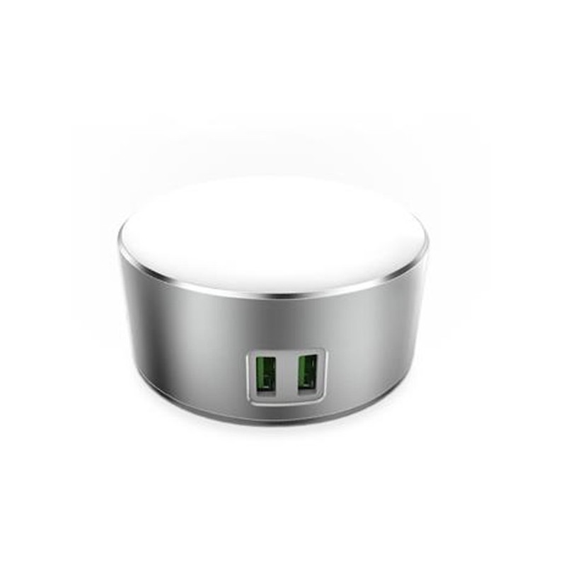 CARGADOR  2  USB  2.4A  CON  LUZ  NOCTURNA
