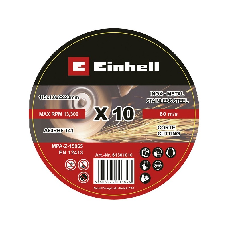 LATA  DE  10  DISCOS  DE  CORTE  EINHELL