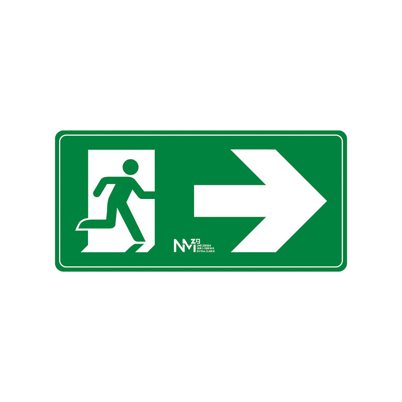 SEÑAL EVACUACIÓN FLECHA DERECHA PVC CLASE B