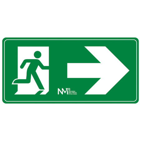 SEÑAL EVACUACIÓN FLECHA DERECHA PVC CLASE B