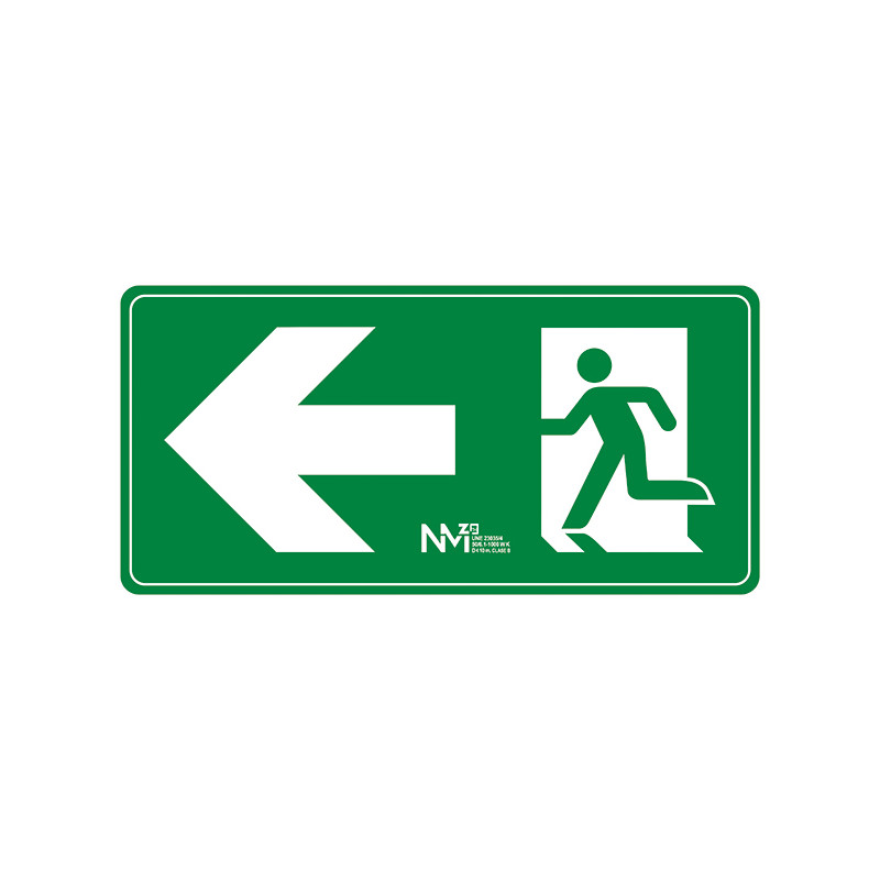 SEÑAL EVACUACIÓN FLECHA IZQUIERDA PVC CLASE B
