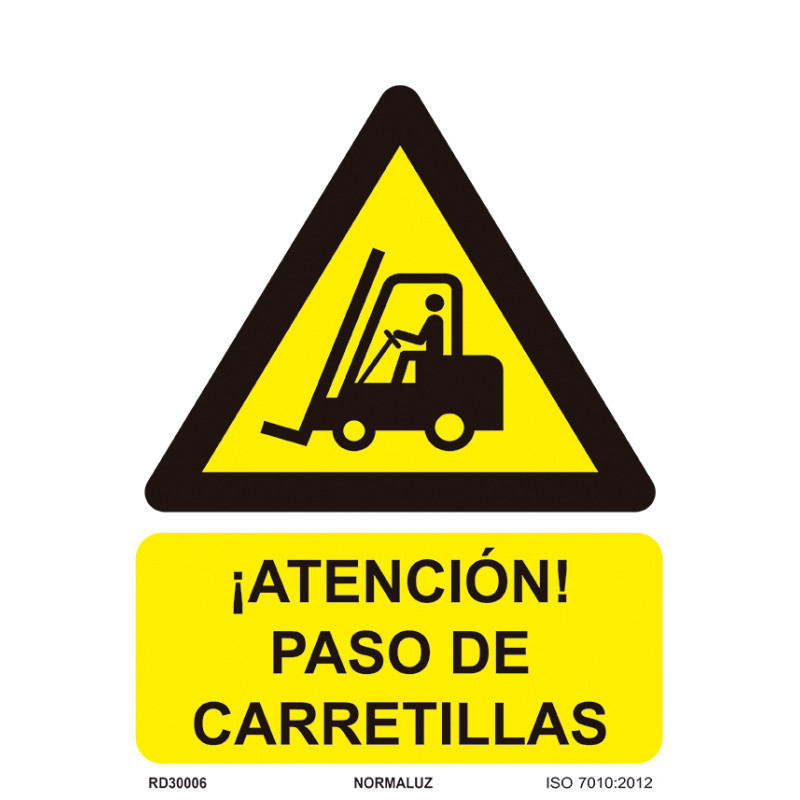 SEÑAL PELIGRO ATENCION PASO DE CARRETILLA PVC