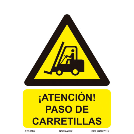 SEÑAL PELIGRO ATENCION PASO DE CARRETILLA PVC