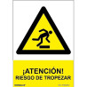 SEÑAL PELIGRO RIESGO DE TROPEZAR PVC