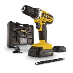 TALADRO  ATORNILLADOR  20V  +  2  BATERÍAS-  134  ACC
