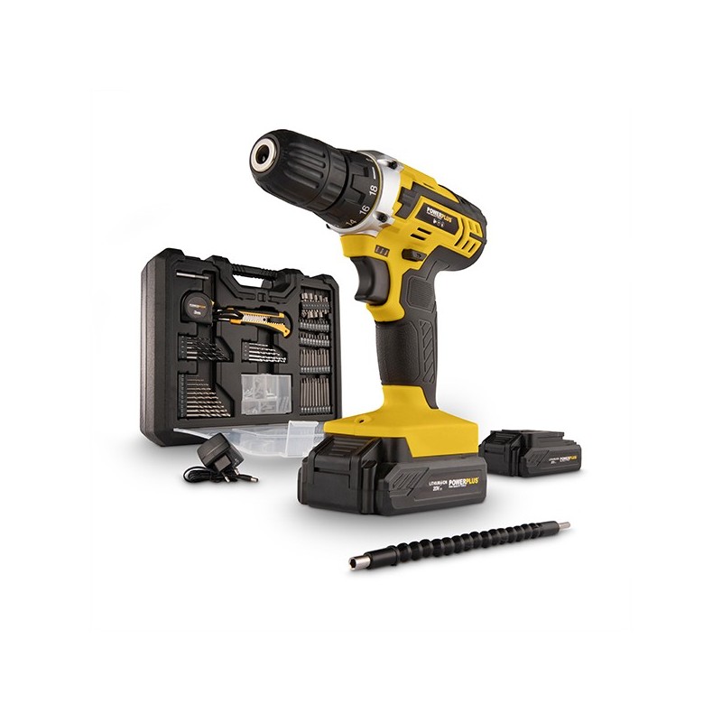 TALADRO  ATORNILLADOR  20V  +  2  BATERÍAS-  134  ACC
