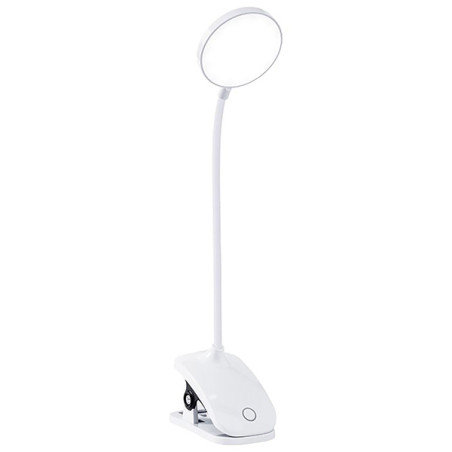 LAMPARA LED RECARG REDONDA CON PINZA BLANCA