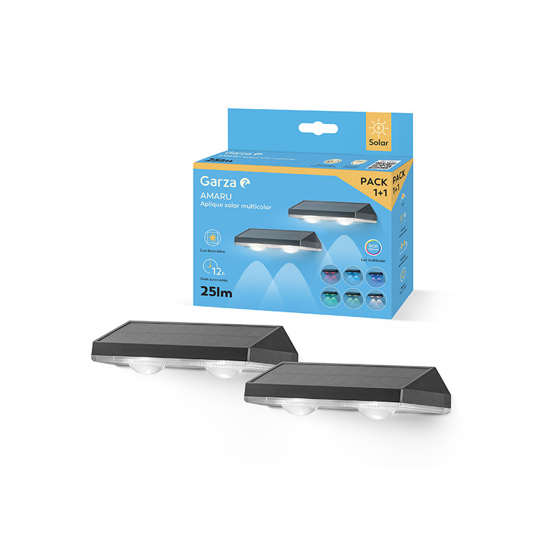 APLIQUE SOLAR LED AMARU GARZA