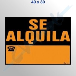 CARTEL  PLASTIFICADO  SE  ALQUILA