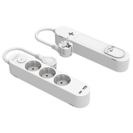 BASE MULTIPLE 3T 16A USB A + USB B C/INTERRUP.