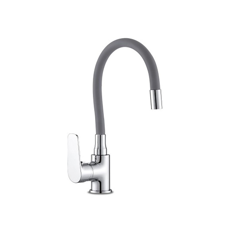 MONOMANDO  JAVA  FREG.GOMA  FLEXIBLE  GRIS  +  ARTIC
