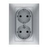 BASE ENCHUFE EMPOTRAR ALUMINIO DOBLE