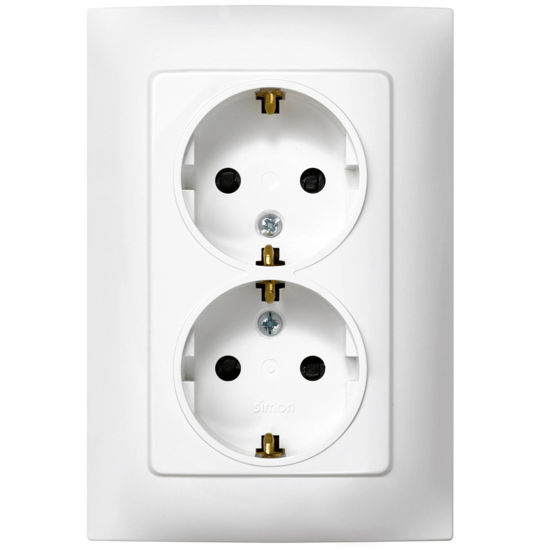 BASE ENCHUFE EMPOTRAR BLANCO DOBLE