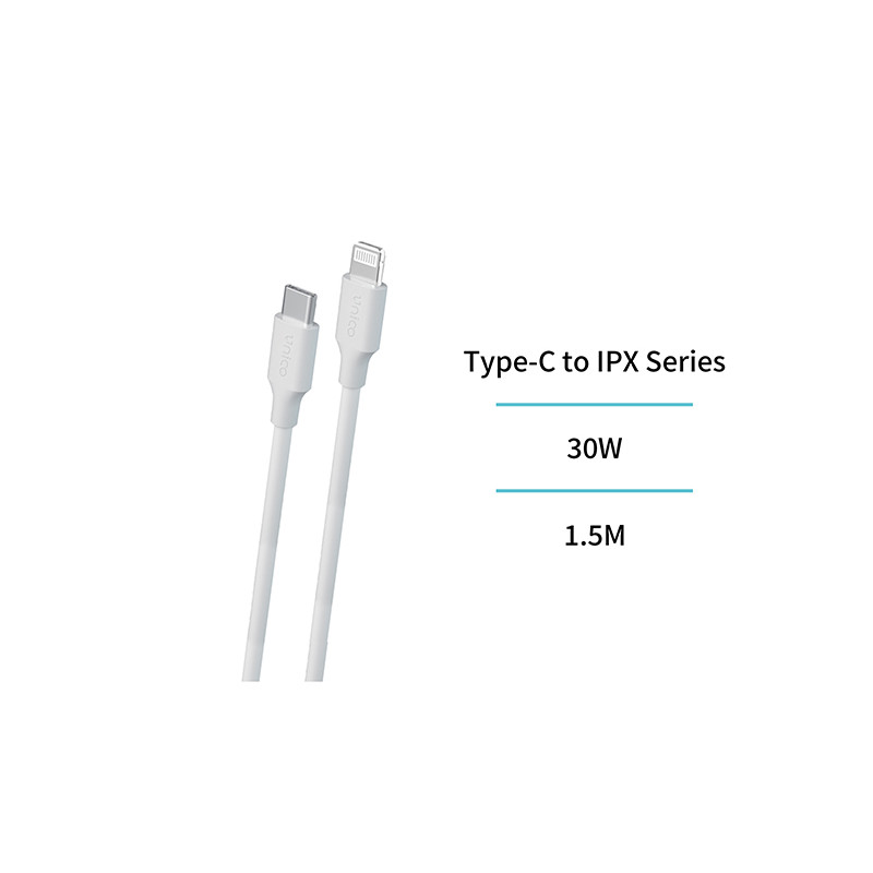 CABLE CONEXION USB-C / LIGHTNING 30W SILICONA