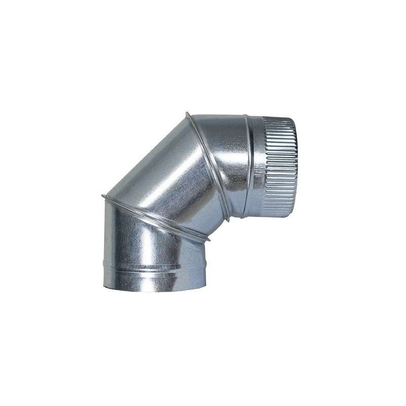 CODO  ESTUFA  SECTORES  GALVANIZADO  90º