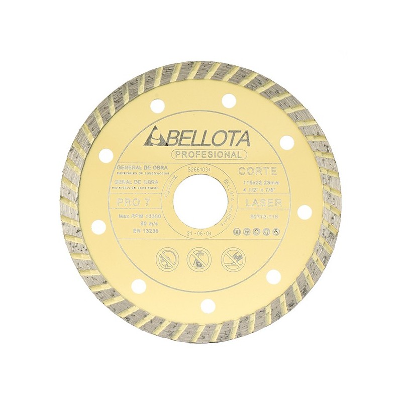 DISCO  DIAMANTE  TURBO  GENERAL  DE  OBRA  PRO7  BELLOTA