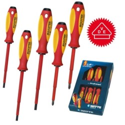 JUEGO  DE  5  DESTORNILLADORES  DE  ELECTRICIDAD  WITTE