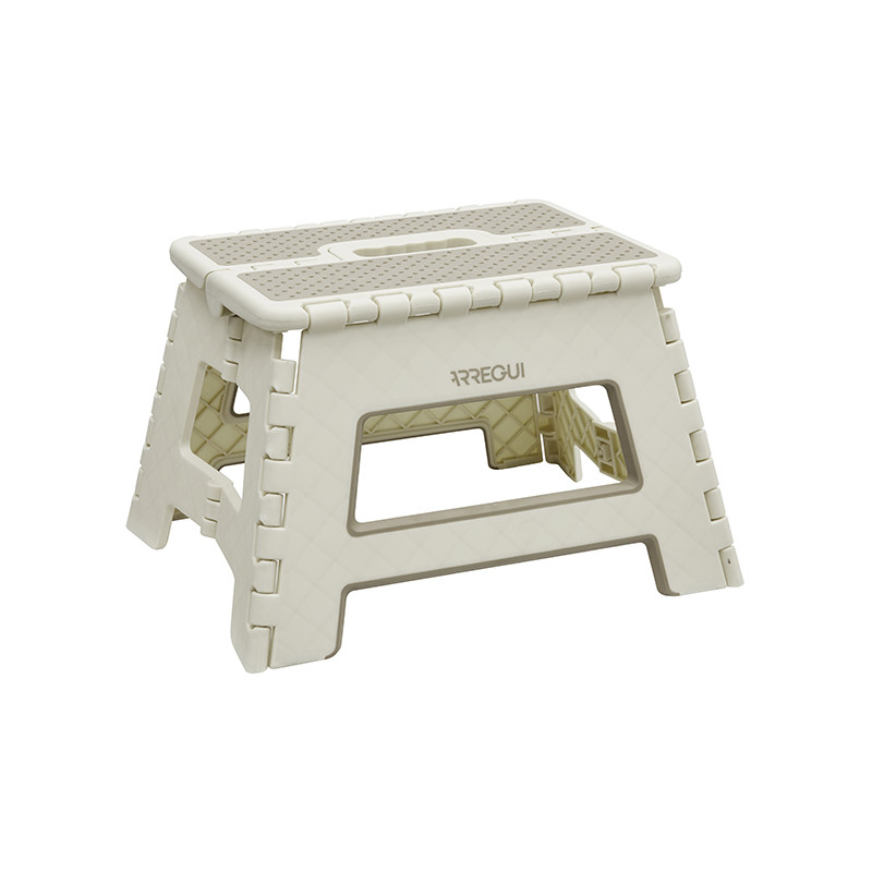 TABURETE MULTIUSO PLEGABLE CREMA