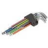 JUEGO  9  LLAVES  ALLEN  BOLA  diamante  extalarga  MULTICOLOr  ALYC