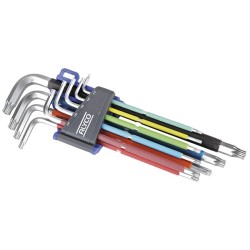 JUEGO  9  LLAVES  TORX  INVIOLABLE  MULTICOLOR  alyco