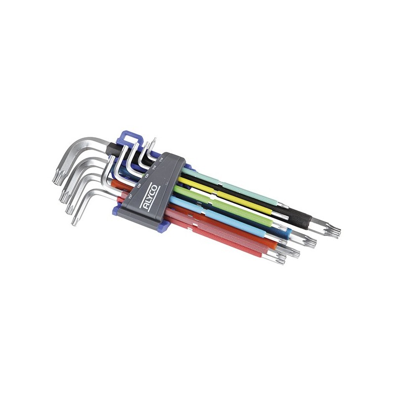 JUEGO  9  LLAVES  TORX  INVIOLABLE  MULTICOLOR  alyco