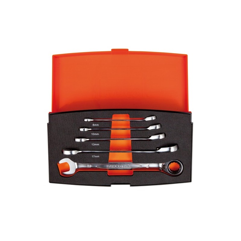 JUEGO  5  LLAVES  COMBINADAS  CON  CARRACA