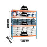 ESTANTERIA 4 ALTURA AZUL/NARANJA 400 KILOS