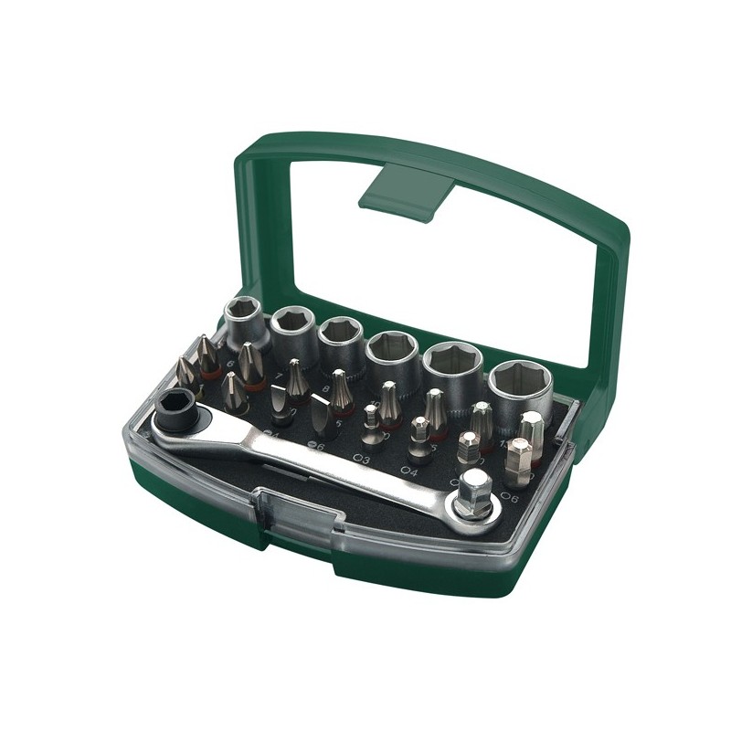ESTUCHE  VASOS  +  PUNTAS  +CARRACA  24P