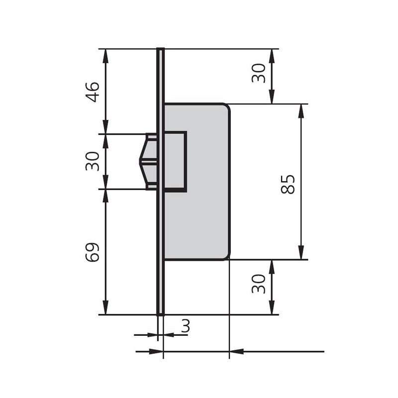 PICAPORTE  VAIVEN  8MM