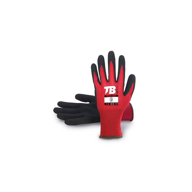 GUANTE  NYLON  ROJO  NITRILO  PALMA