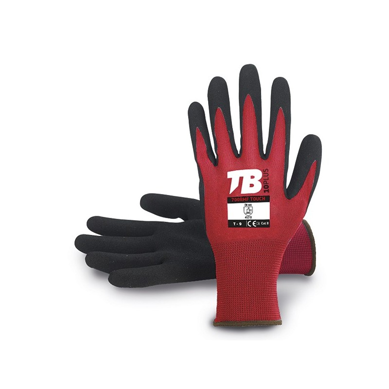GUANTE  NYLON  ROJO  NITRILO  PALMA