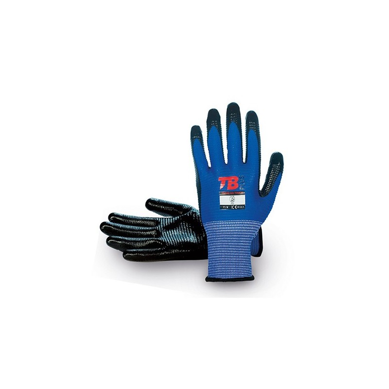GUANTE  NYLON  AZUL  NITRILO  PALMA