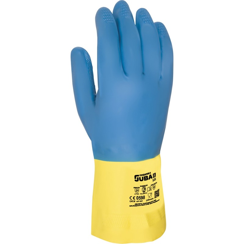 GUANTE  Bicolor  de  látex  Y  neopreno  pesado  322  juba