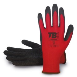 GUANTE  POLIESTER  LATEX  ROJO