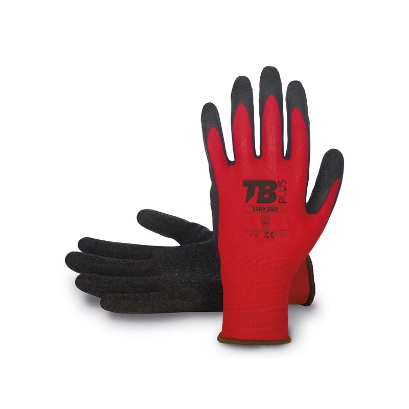 GUANTE  POLIESTER  LATEX  ROJO