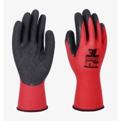 GUANTE  POLIESTER  LATEX  NEGRO